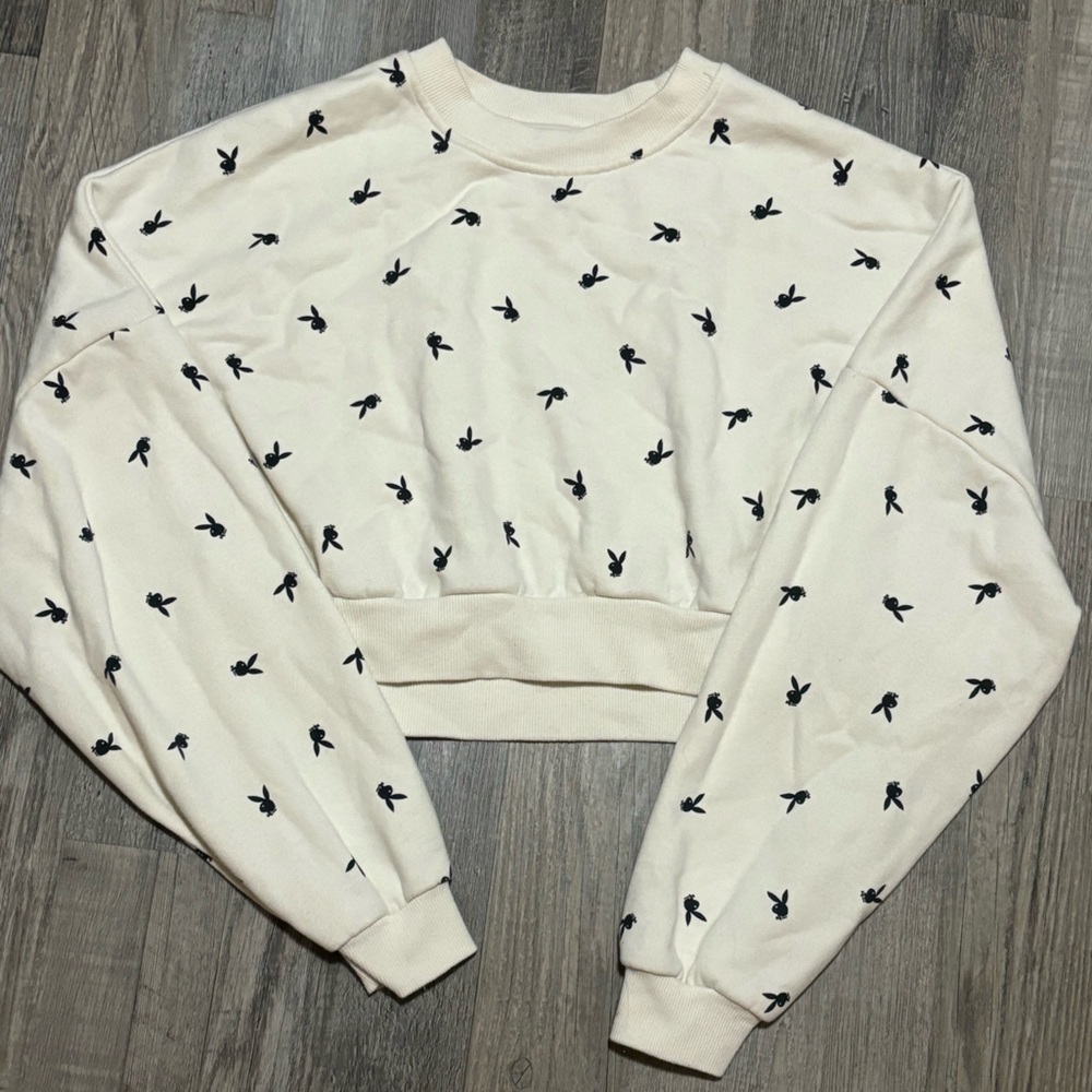 Playboy Crop Crewneck Sweatshirt